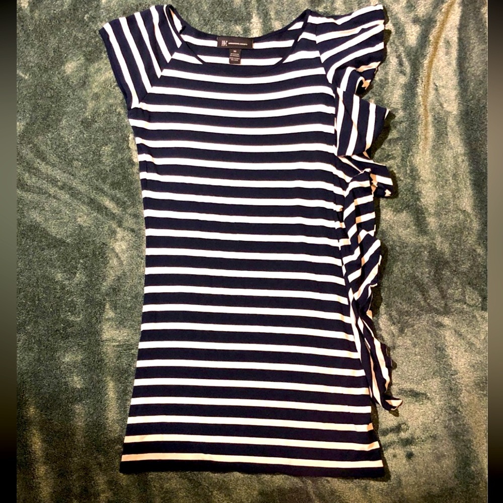 INC navy blue & white fitted mini dress